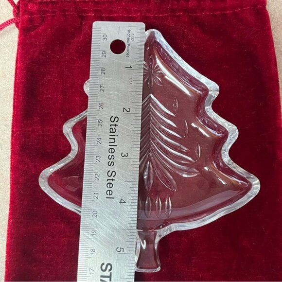 NIB Mikasa Yuletide Tree Clear Small Candy Sweets Dish Plates Set of 3 - Picture 9 of 10